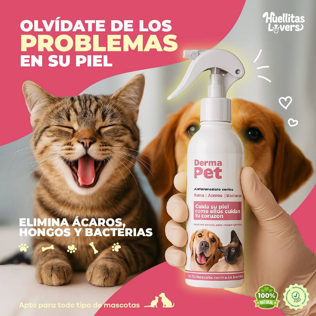 DERMAPETIS 🐶 Protege La Piel De Bacterias, Elimina Sarna y Ácaros 🐕🐈