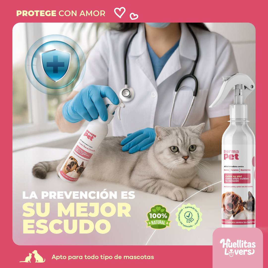 DERMAPETIS 🐶 Protege La Piel De Bacterias, Elimina Sarna y Ácaros 🐕🐈