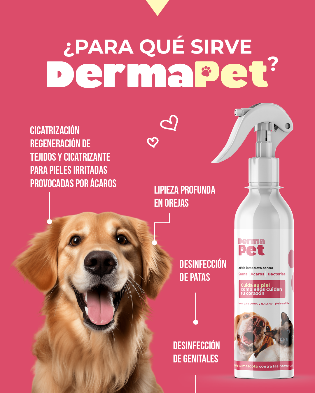 DERMAPETIS 🐶 Protege La Piel De Bacterias, Elimina Sarna y Ácaros 🐕🐈