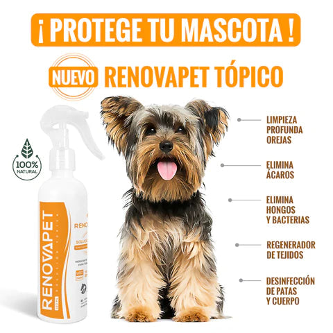 Renovapet tópico 🐶 Protege La Piel De Bacterias, Elimina Sarna y Ácaros🐕🐈